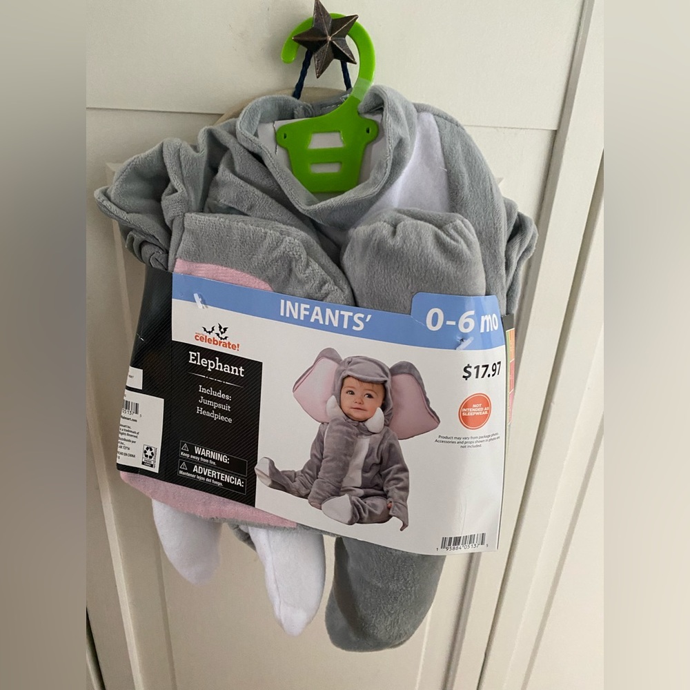 Baby Elephant Costume NWT 0-6mo